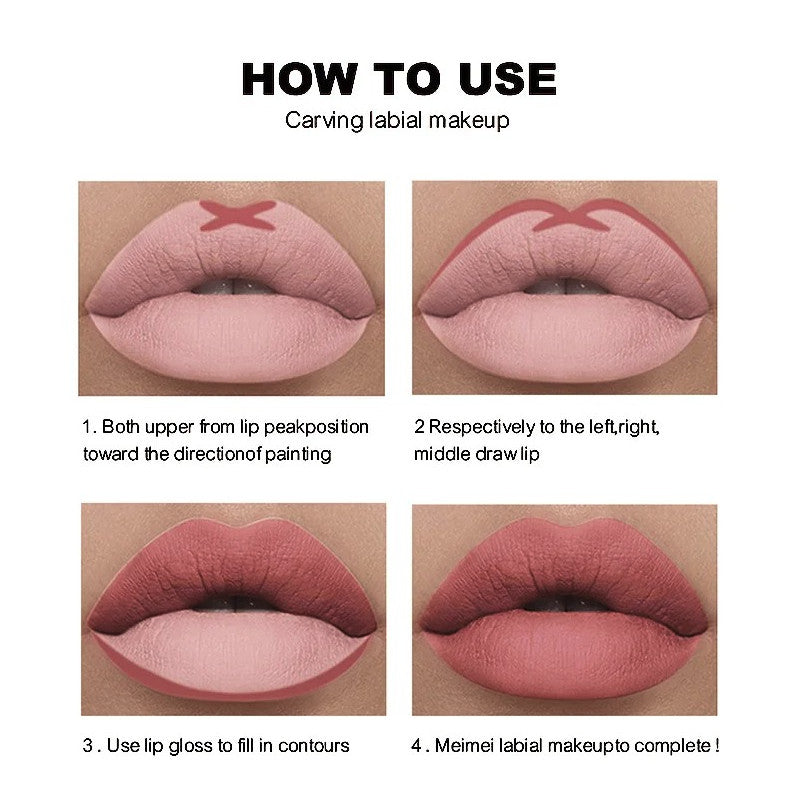 12pcs Matte Lip Liner Set Long Lasting Lipstick Pencils Makeup Kit