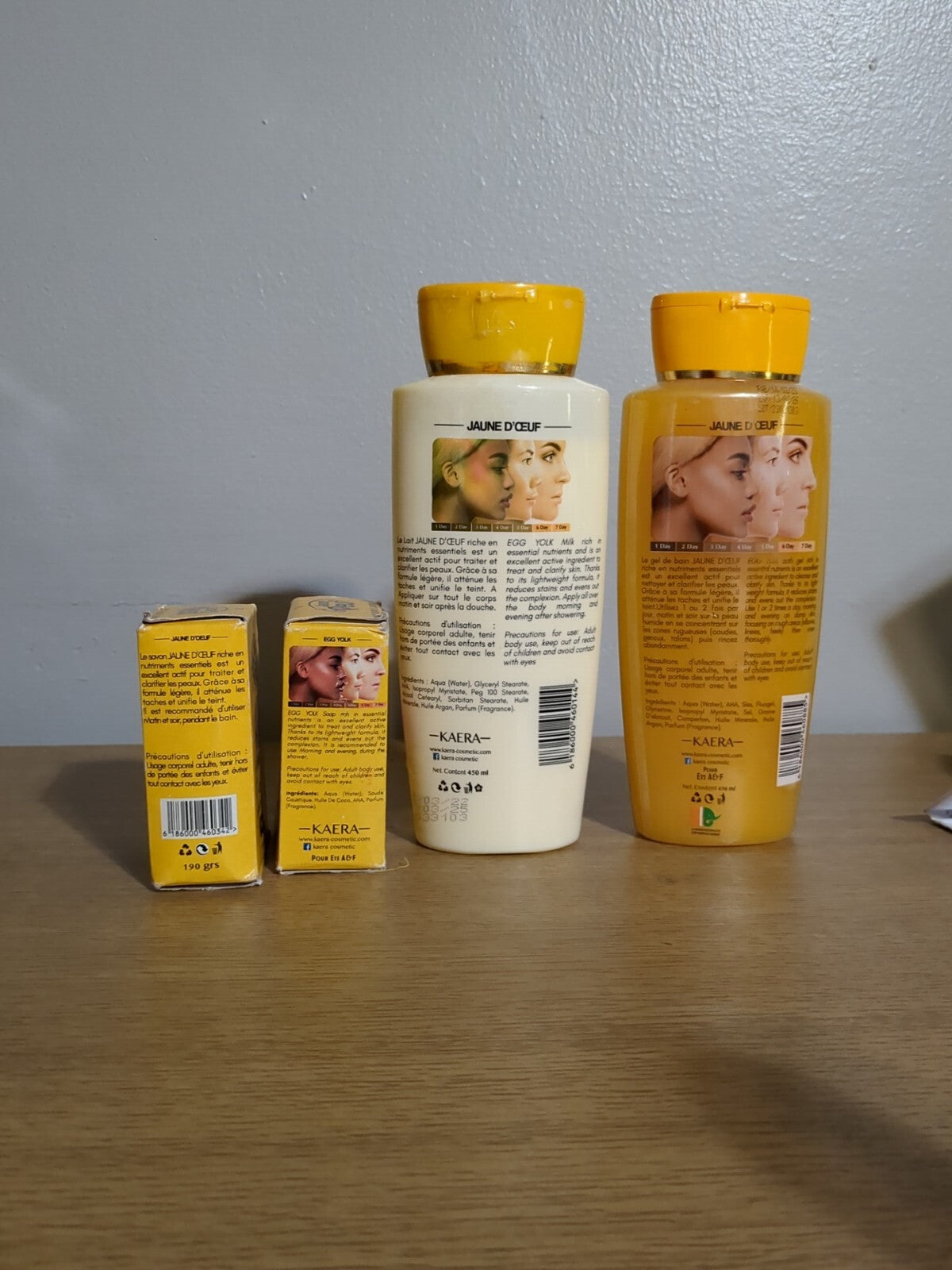 Egg Yolk Clarifying Lotion & Bath Gel Set - 450ml Each, 2 Bar Soaps & Oil