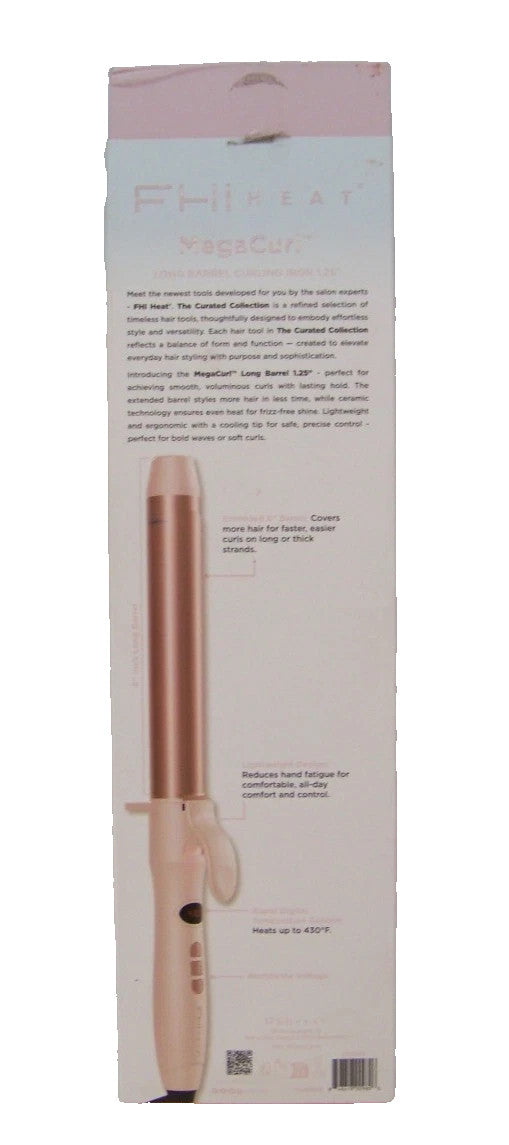 MegaCurl 1.25-Inch Ceramic Curling Iron with Long Barrel - Hair Styling Wand