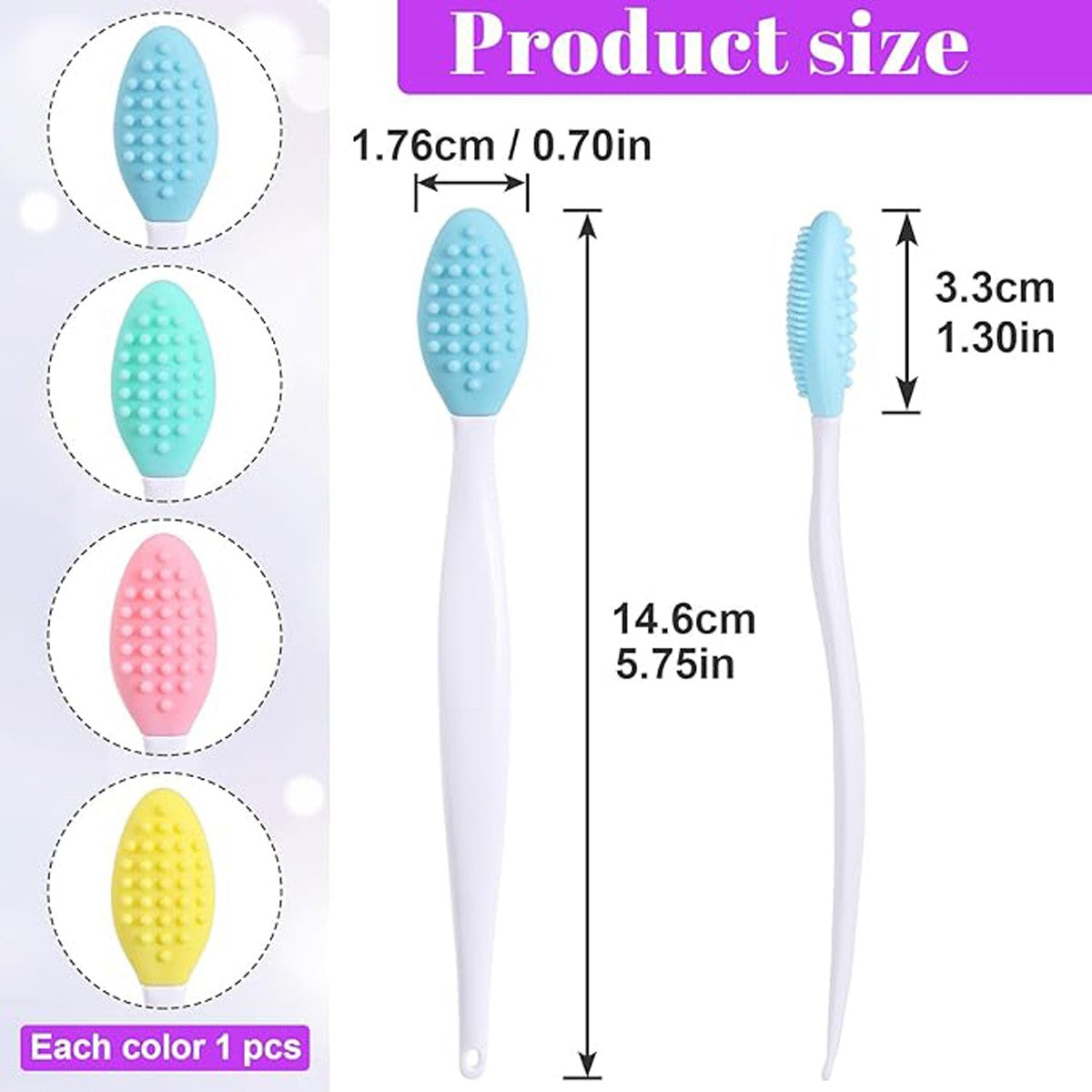 Lip Scrub Brush Set - Double-Sided Silicone Exfoliating Tool for Smooth Lips