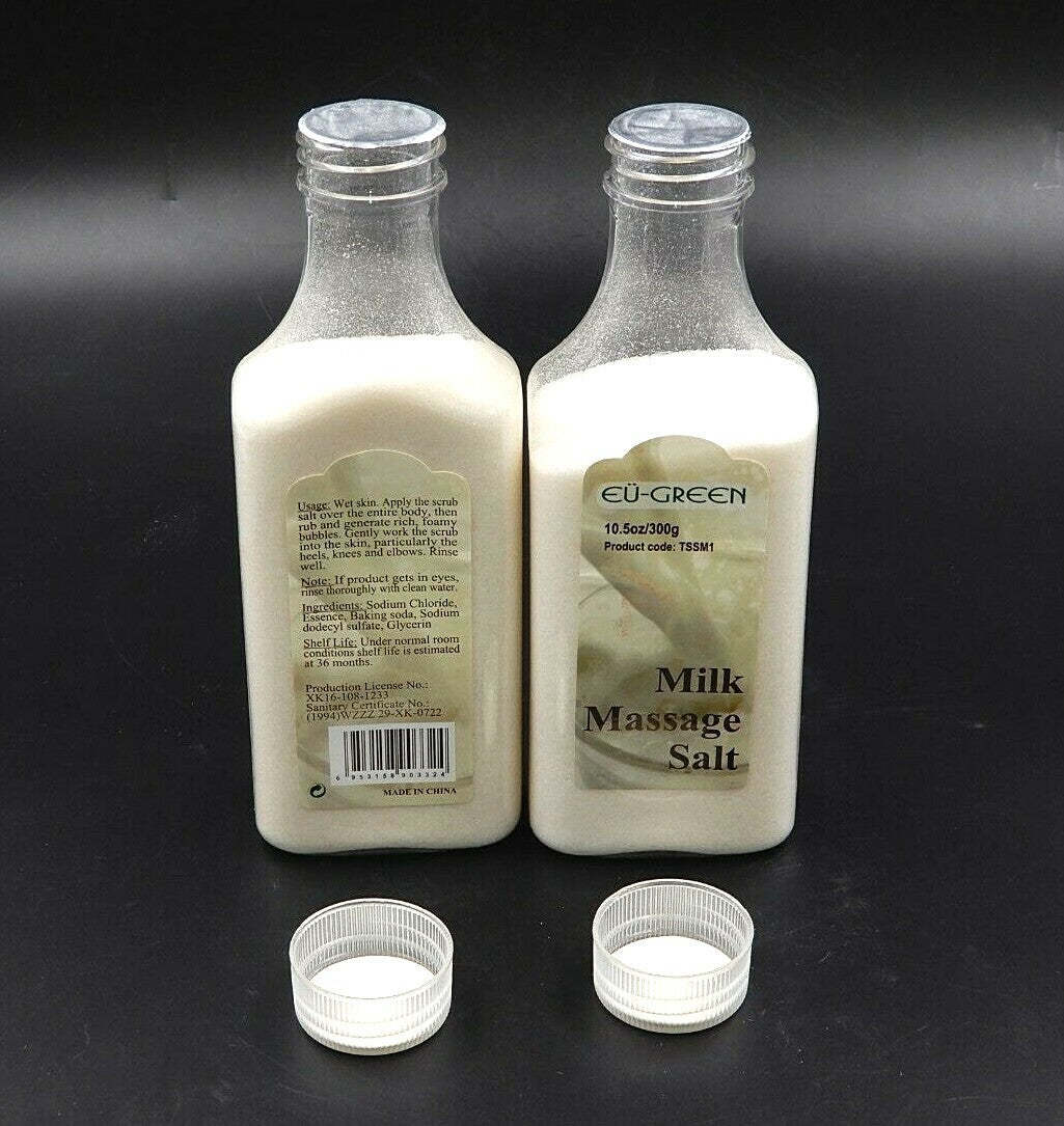 2 BOTTLES OF NATURAL SEA SALT MINERAL MILK MASSAGE SALTS