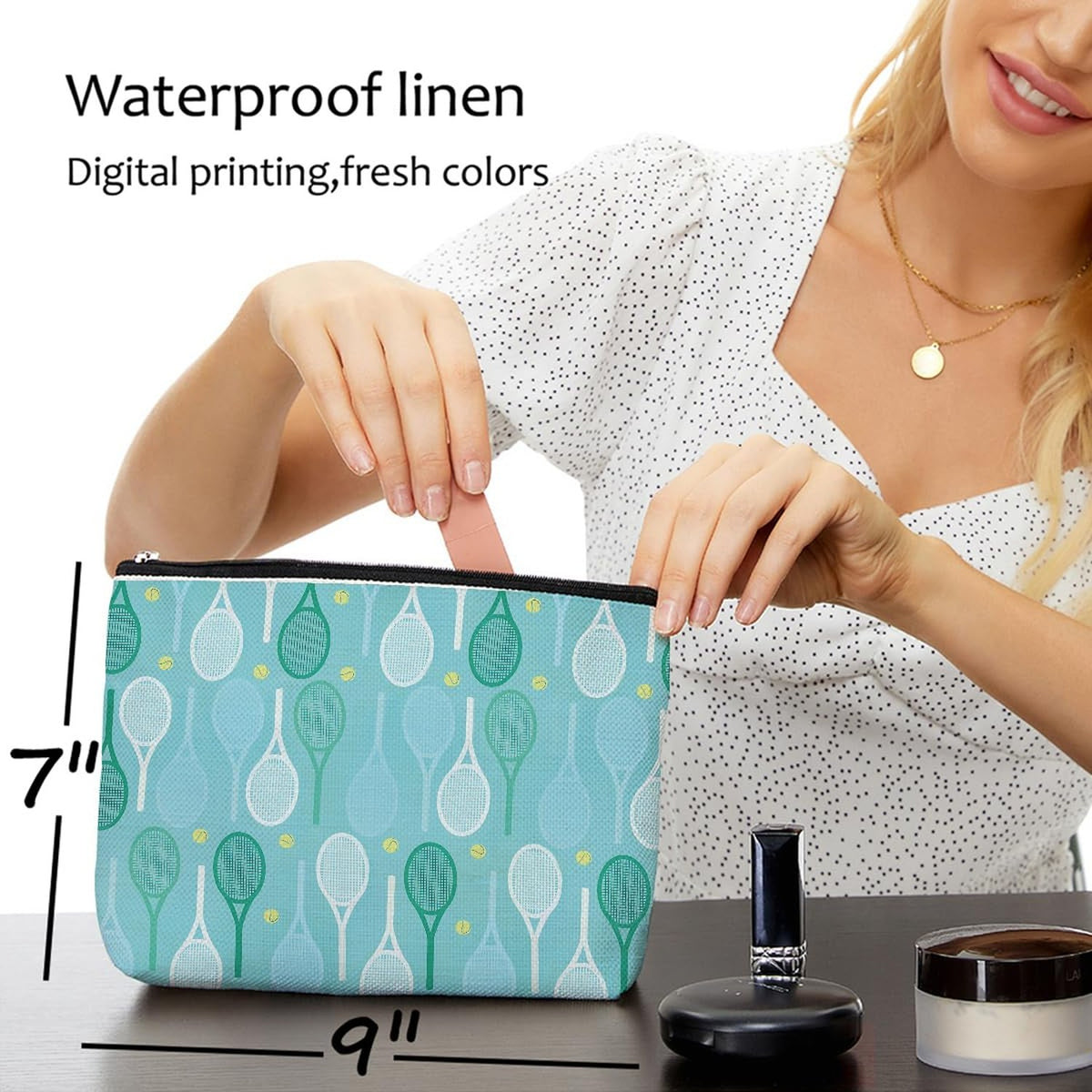 Inspirational Makeup Bag - Waterproof Cosmetic Toiletry Organizer, 9x7 Inches