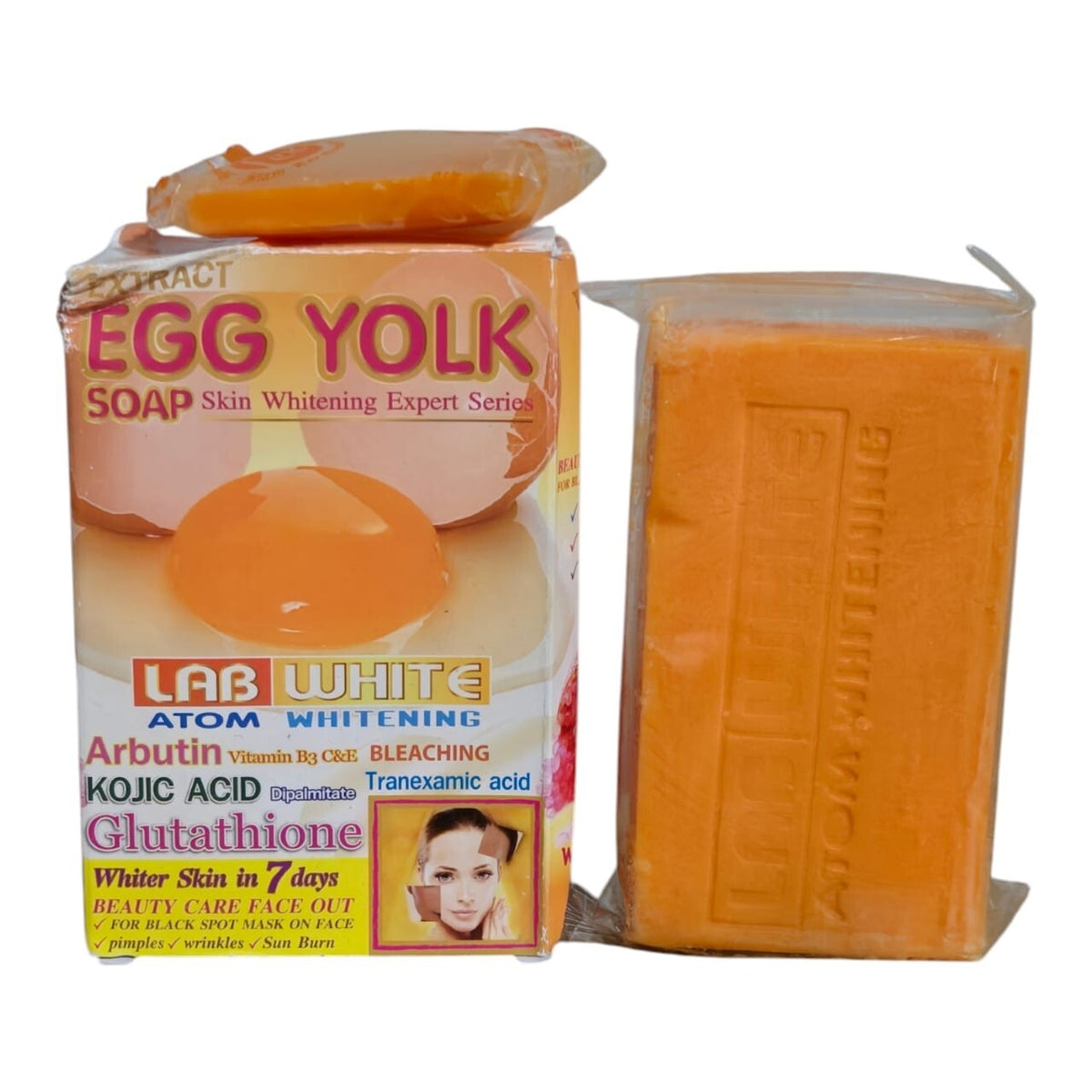 Egg Yolk Face & Body Soap - Extract L-White with Free Sample - 1 Piece