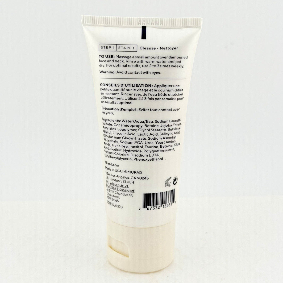 Murad AHA/BHA Exfoliating Cleanser 60ml Travel Size - Gentle Skin Detox