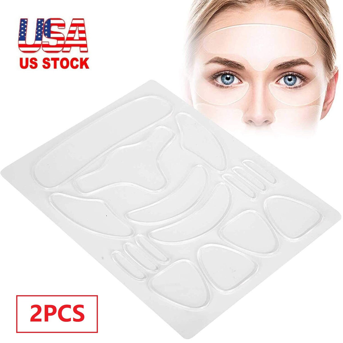 Anti Wrinkle Silicone Face and Neck Patches Set - Reusable Skin Lift Pads