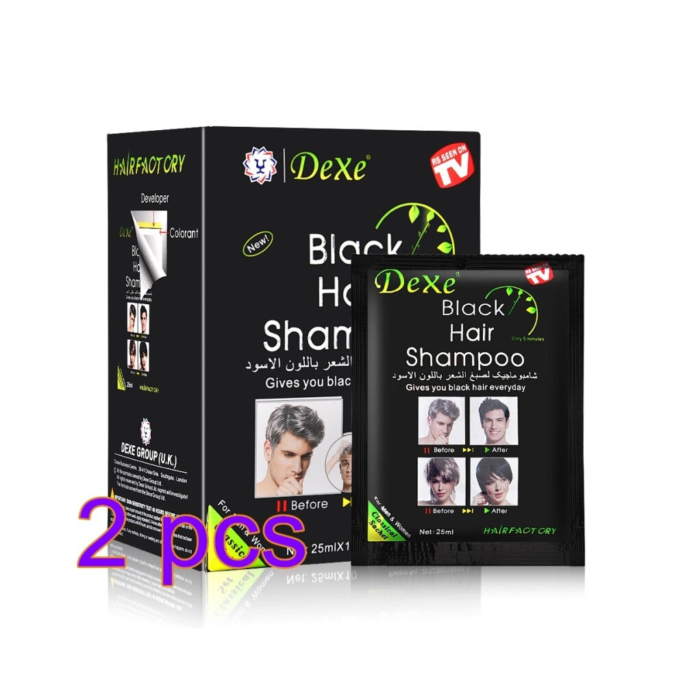 Black Hair Dye Shampoo – Instant 5 Min Grey Coverage