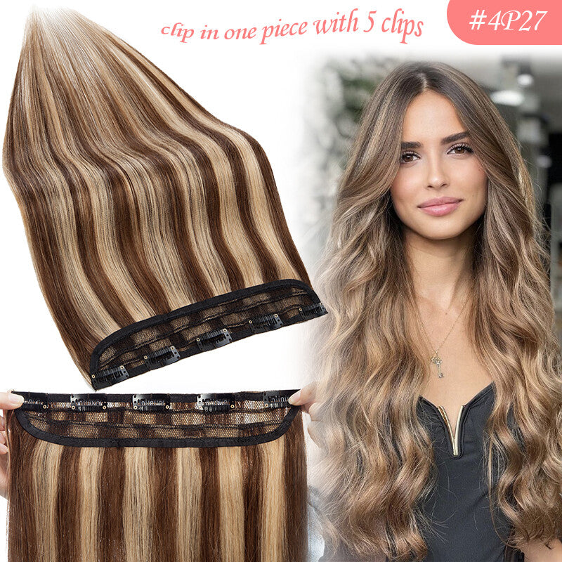 Long Thick Clip-In Hair Extensions - Russian Remy Human Hair, Straight, Full Head