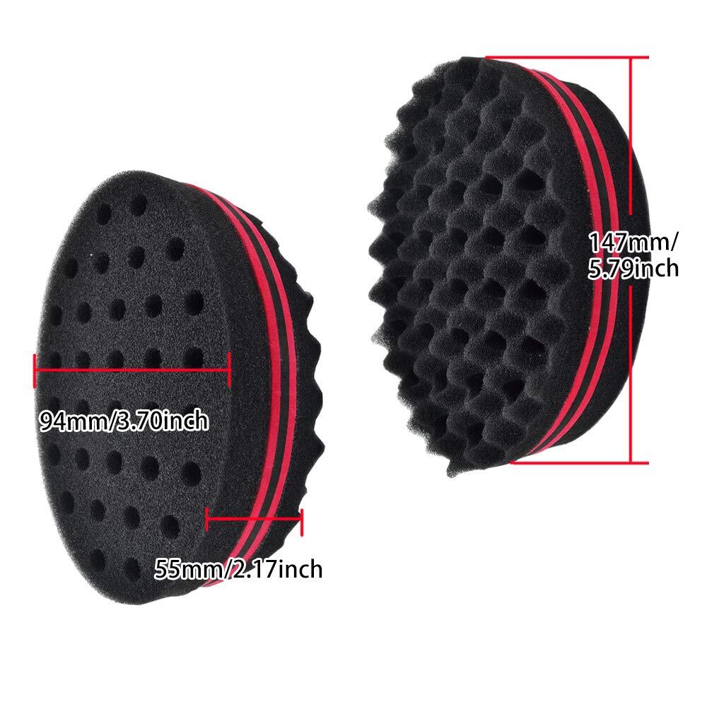 2pcs Wave Barber Sponge Hair Brush Afro Curl Twist Dreads Coil Men