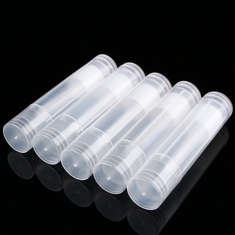 100 Pack Empty Lip Balm Tubes with Leak-Proof Caps BPA Free No Tray