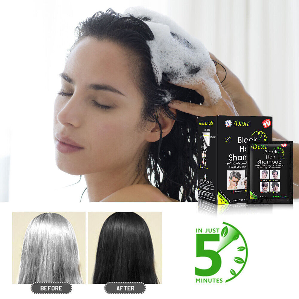 Black Hair Dye Shampoo for Gray Hair – 30 Pack