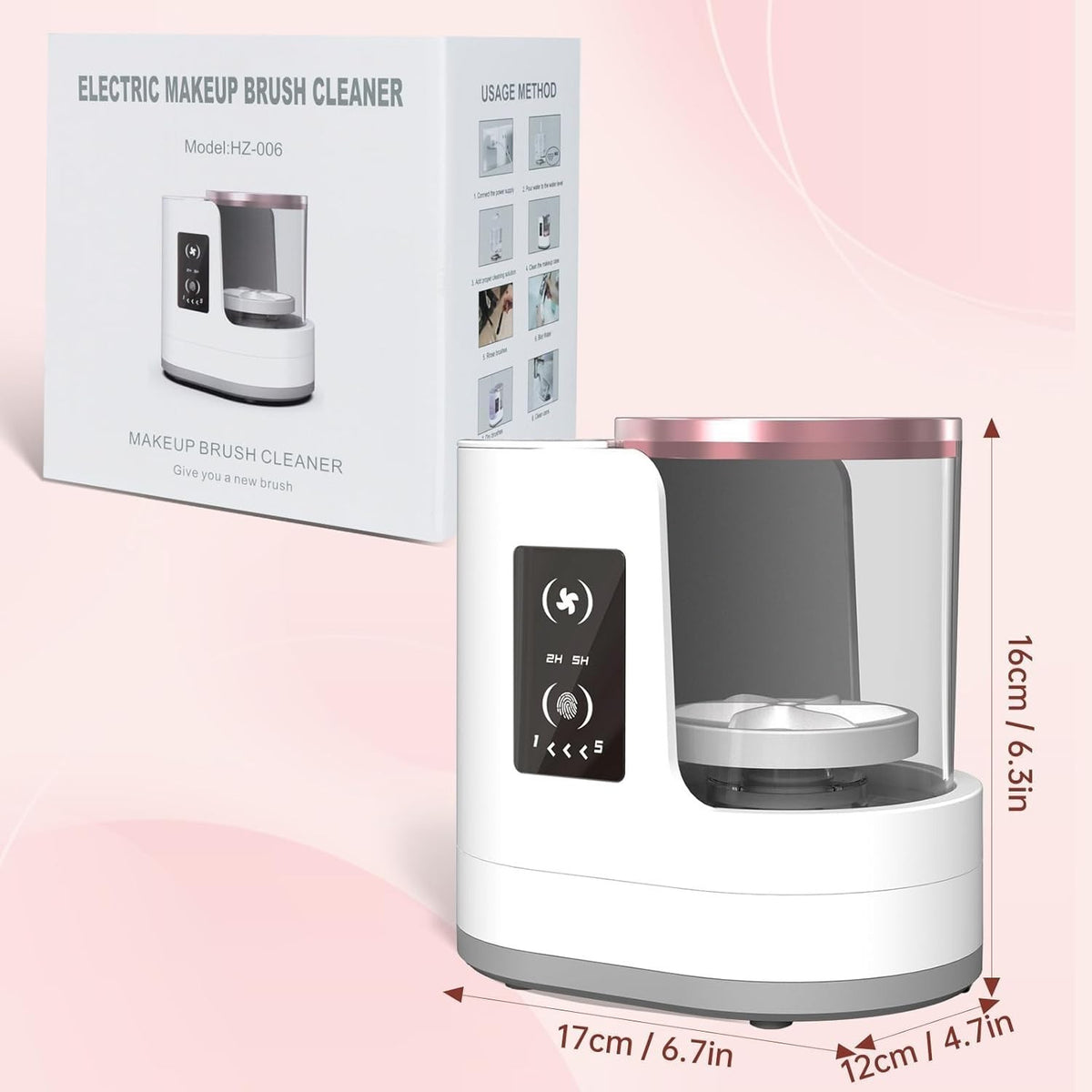 Electric Makeup Brush Cleaner Machine with Dryer & Holder - 3 in 1