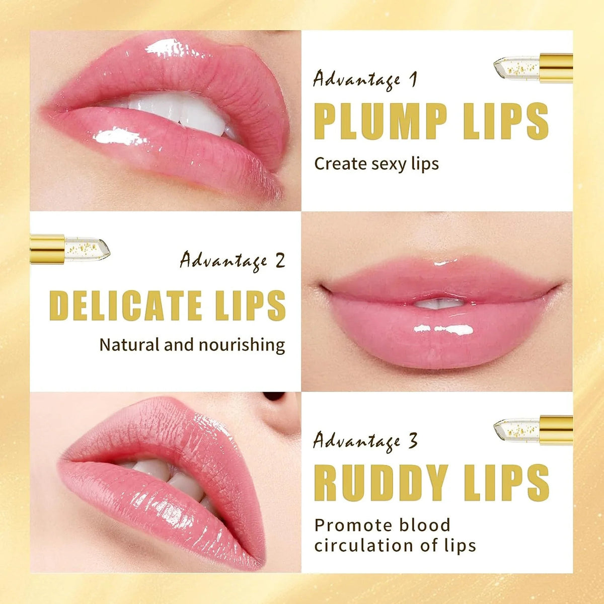 Color Changing Lipstick for Mature Lips - Long Lasting Hydrating Gloss