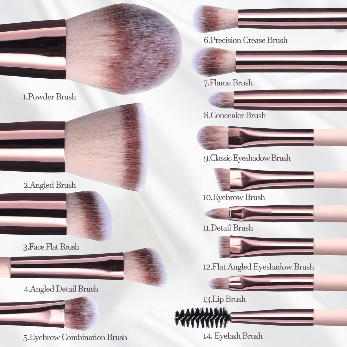 Mini Makeup Brush Set with LED Light Mirror - Portable Beauty Kit