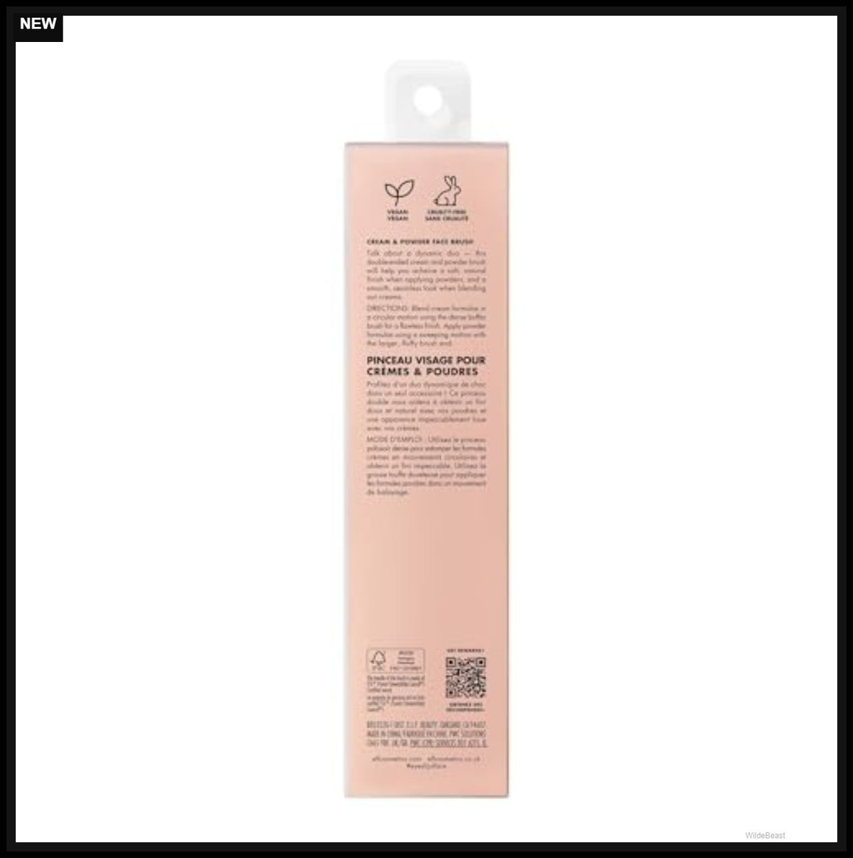 Dual-Ended Makeup Brush for Foundation & Powder Vegan Synthetic Bristles