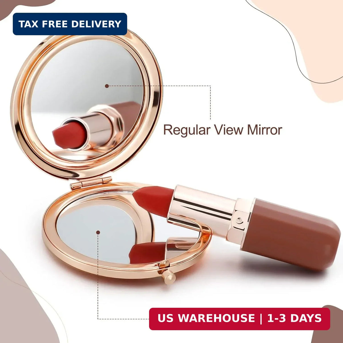 Set of 3 Inspirational Compact Pocket Mirrors with 2x Magnification