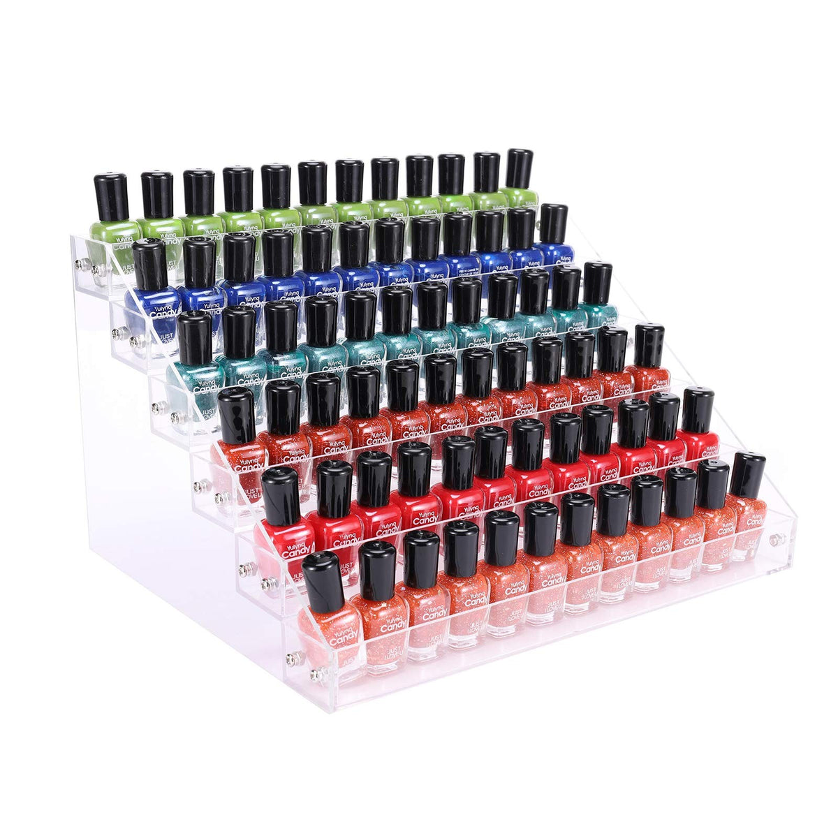 Acrylic Nail Polish Organizer Rack 6 Tiers, Holds 56-96 Bottles, Clear