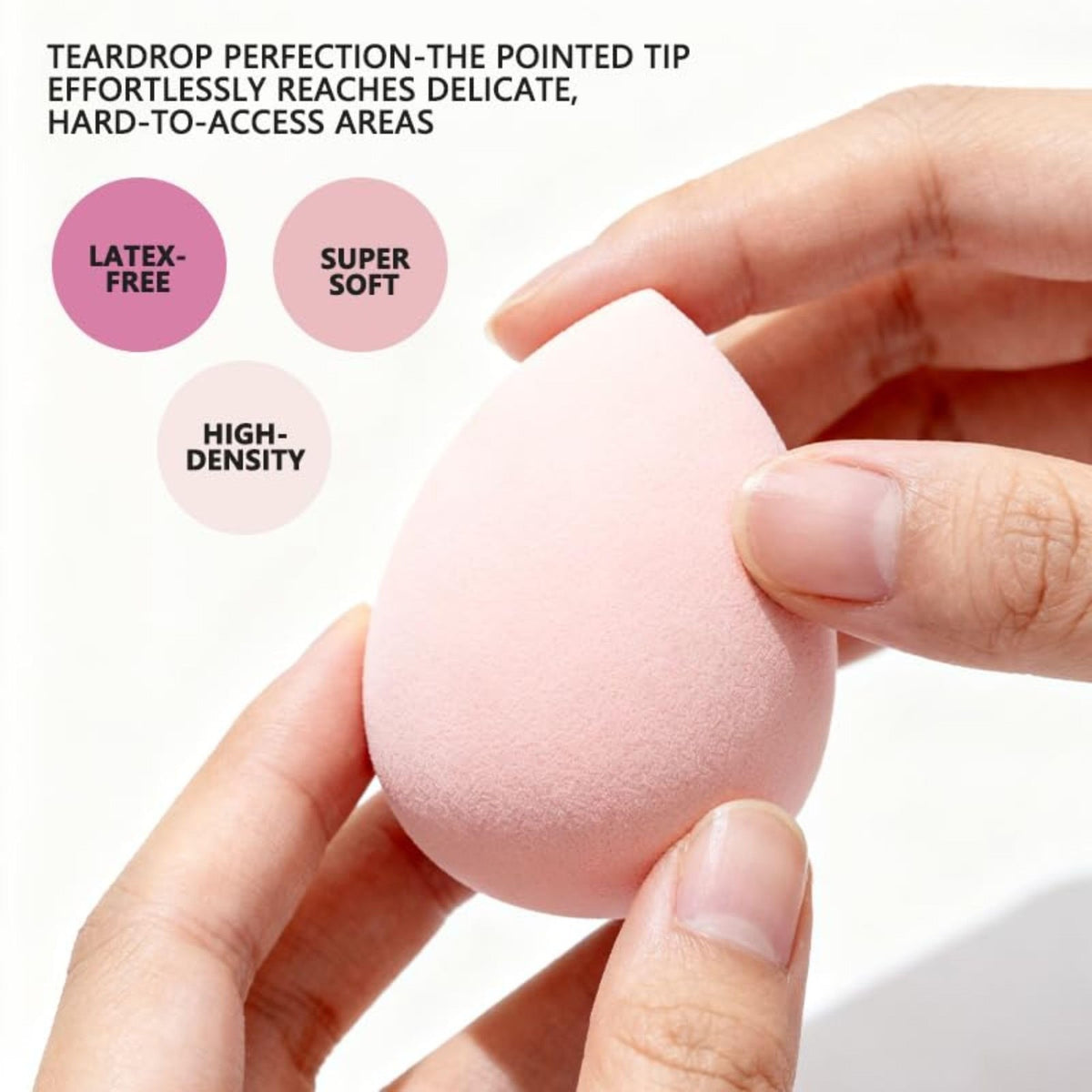 Makeup Sponge Set - Tear Drop & Flat Shapes, 6-Piece Assorted Colors