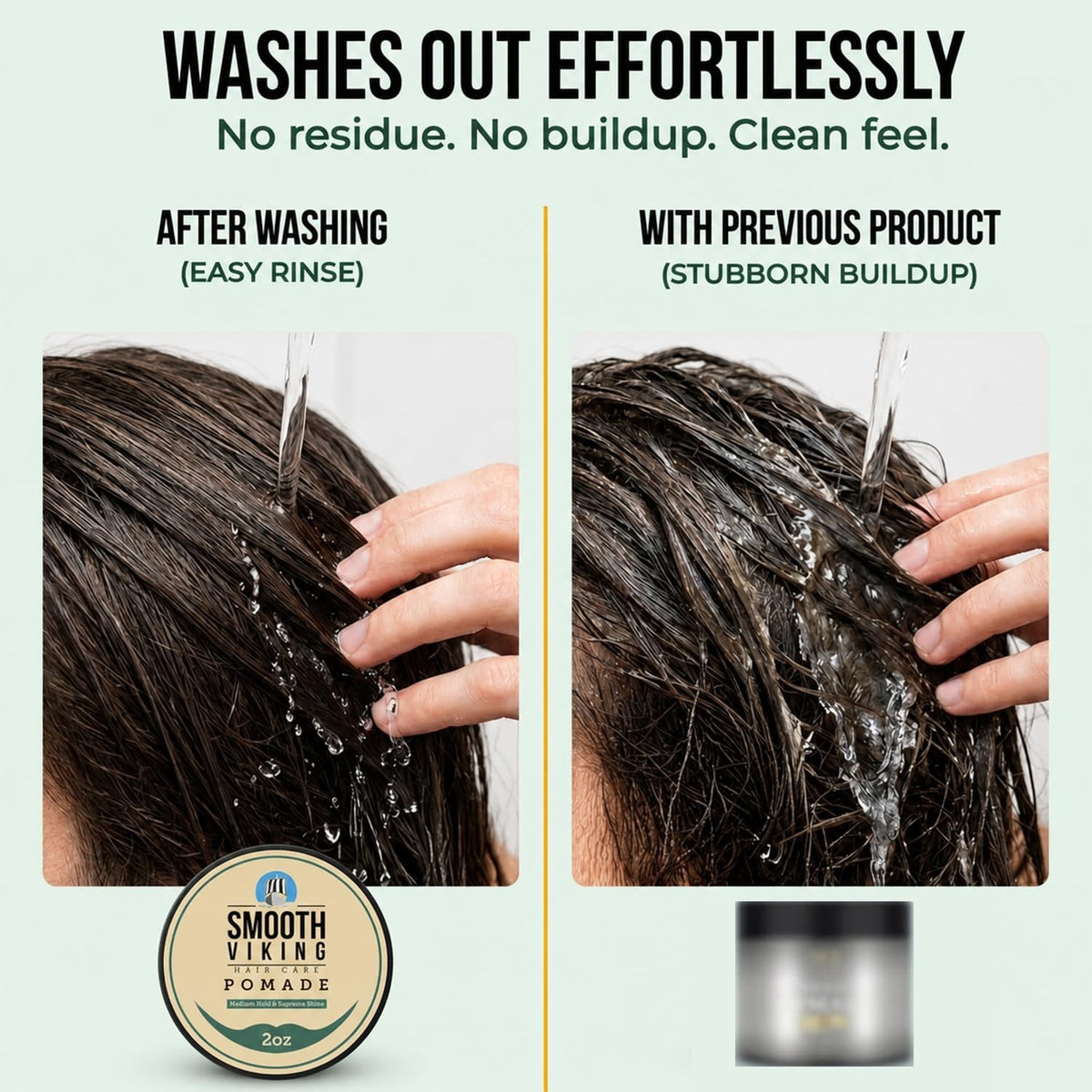 Men's Water-Based Pomade - Strong Hold, Silicone-Free, 2oz