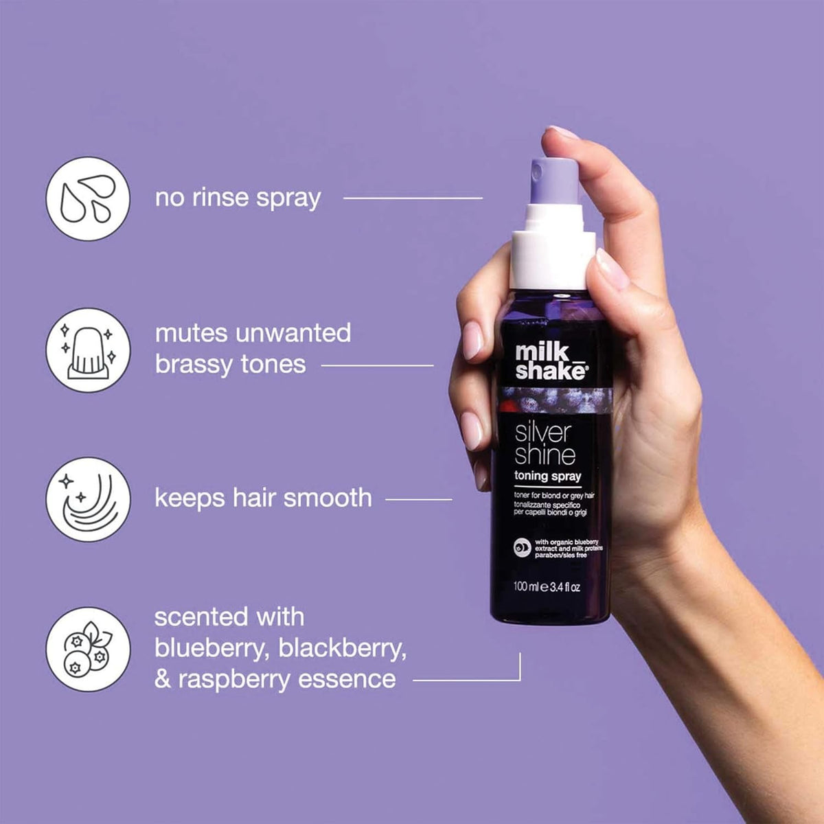 Milk_Shake Silver Shine Toning Spray - Platinum Hair Violet Pigment 3.4 oz