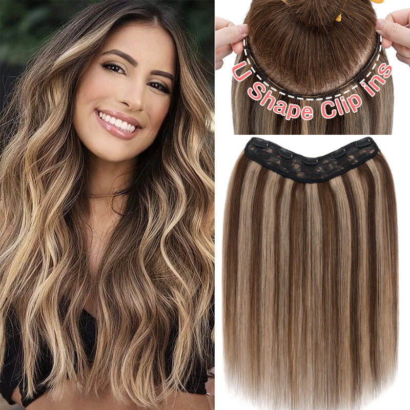 Full Head Clip-In Human Hair Extensions Thick Weft 100g - Multiple Colors & Lengths