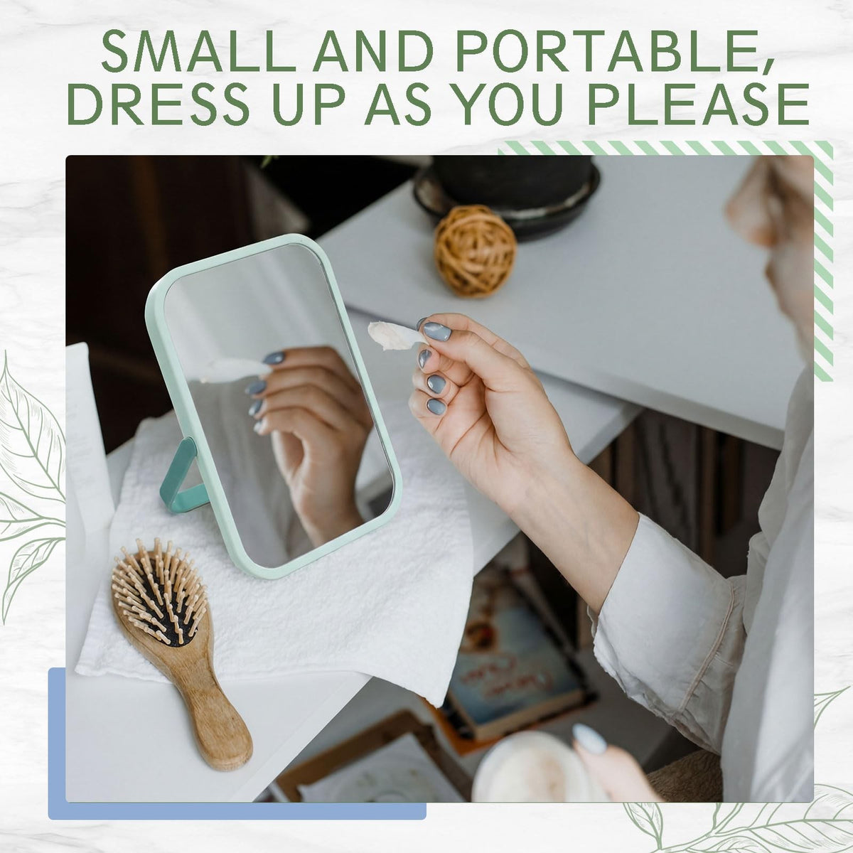 6-Pack 7.2 Inch Desktop Folding Vanity Mirrors with U-Bracket