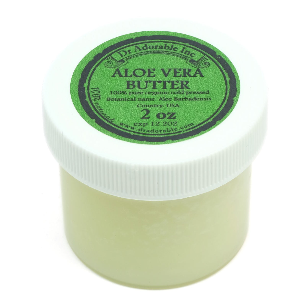 Organic Aloe Vera Butter - Cold Pressed, Multiple Sizes