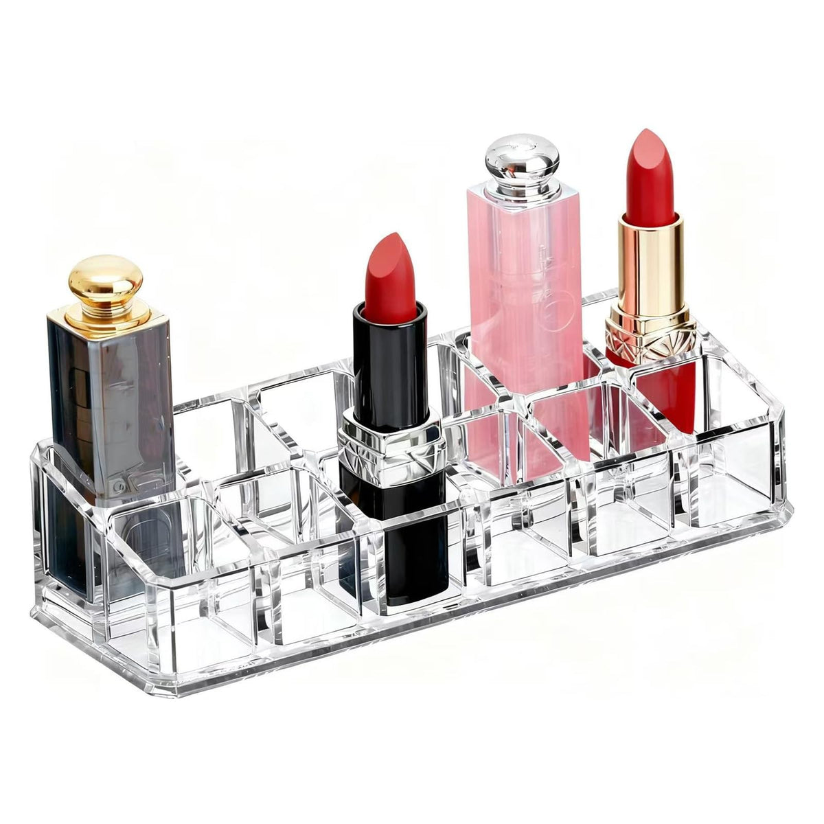 Acrylic Lipstick Organizer 12 Slots Makeup Storage Display Case