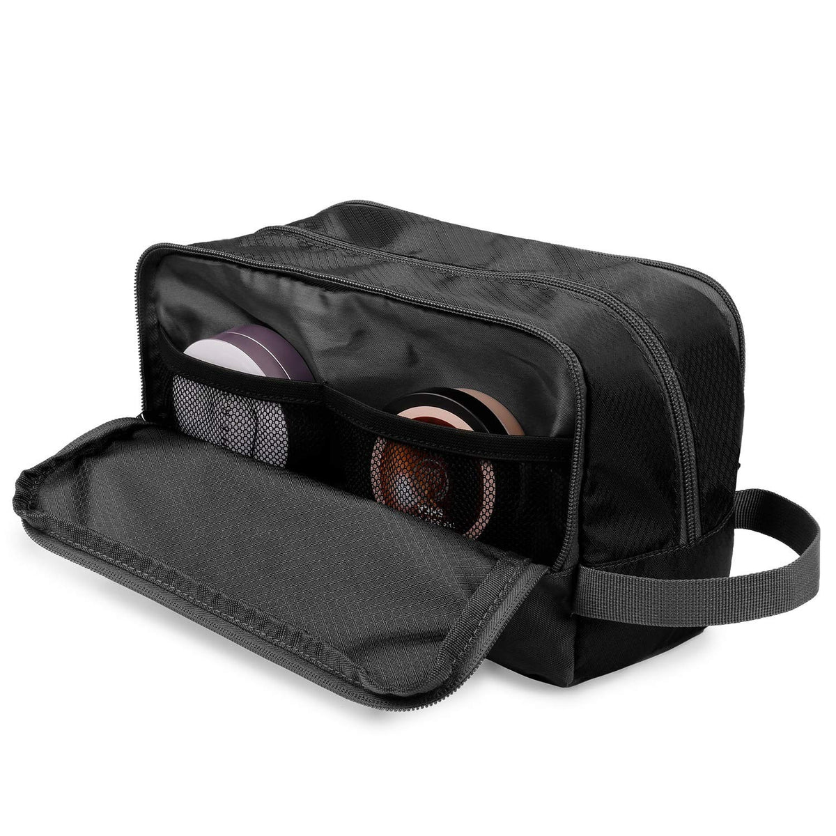 Men's Water-Resistant Travel Toiletry Bag Dopp Kit with Multiple Compartments