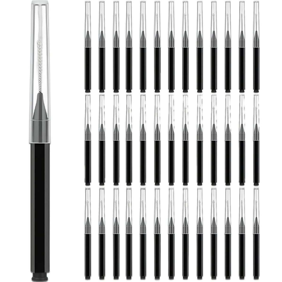 40 Pcs Micro Eyebrow & Lash Spoolie Brush Set Travel Reusable