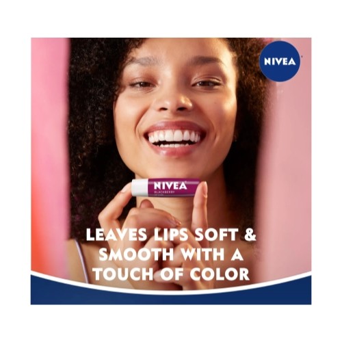 Nivea Blackberry Tinted Lip Balm Pack of 6 - Hydrating Lip Care with Shea & Jojoba