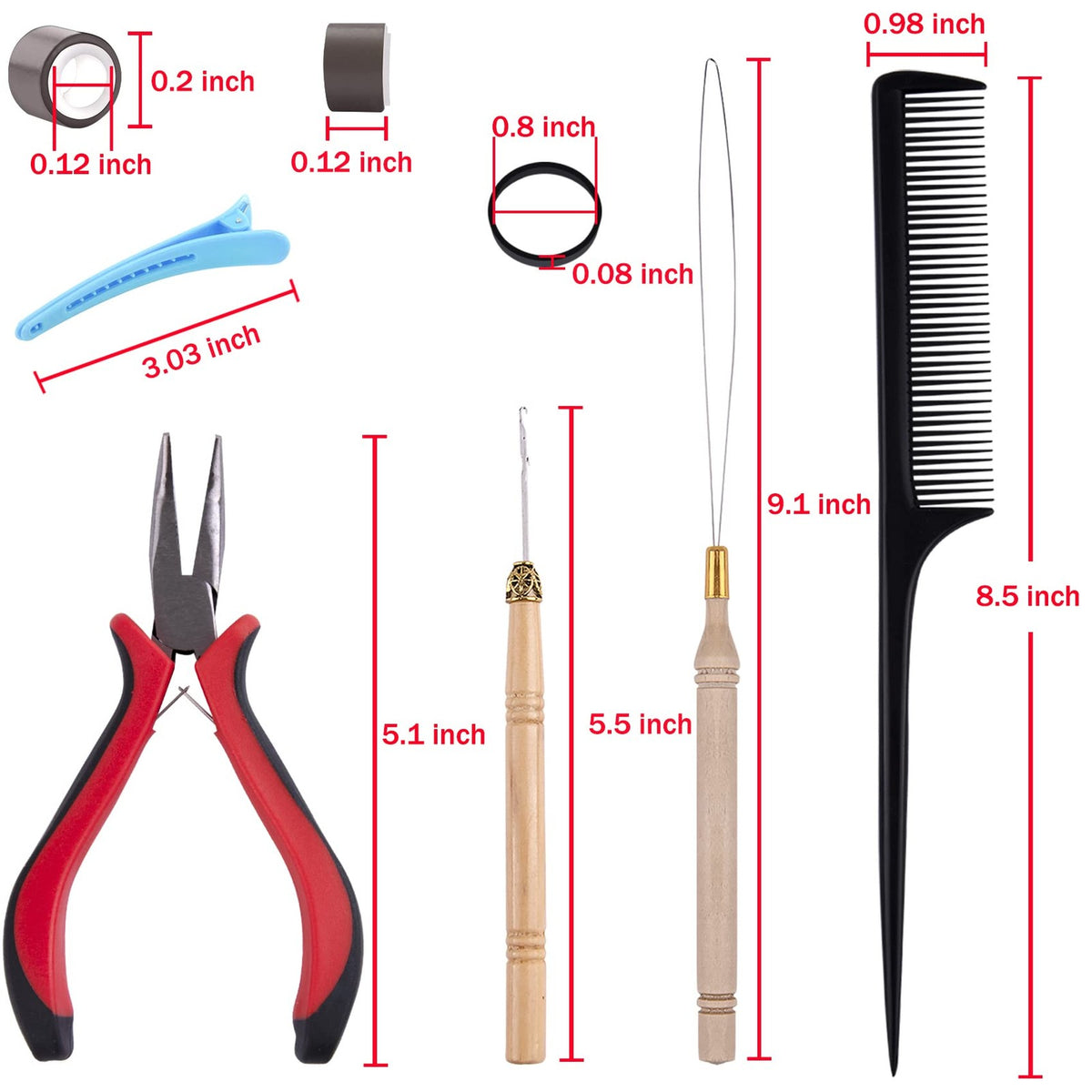 Hair Extension Tool Kit 500 Pcs Dark Blonde