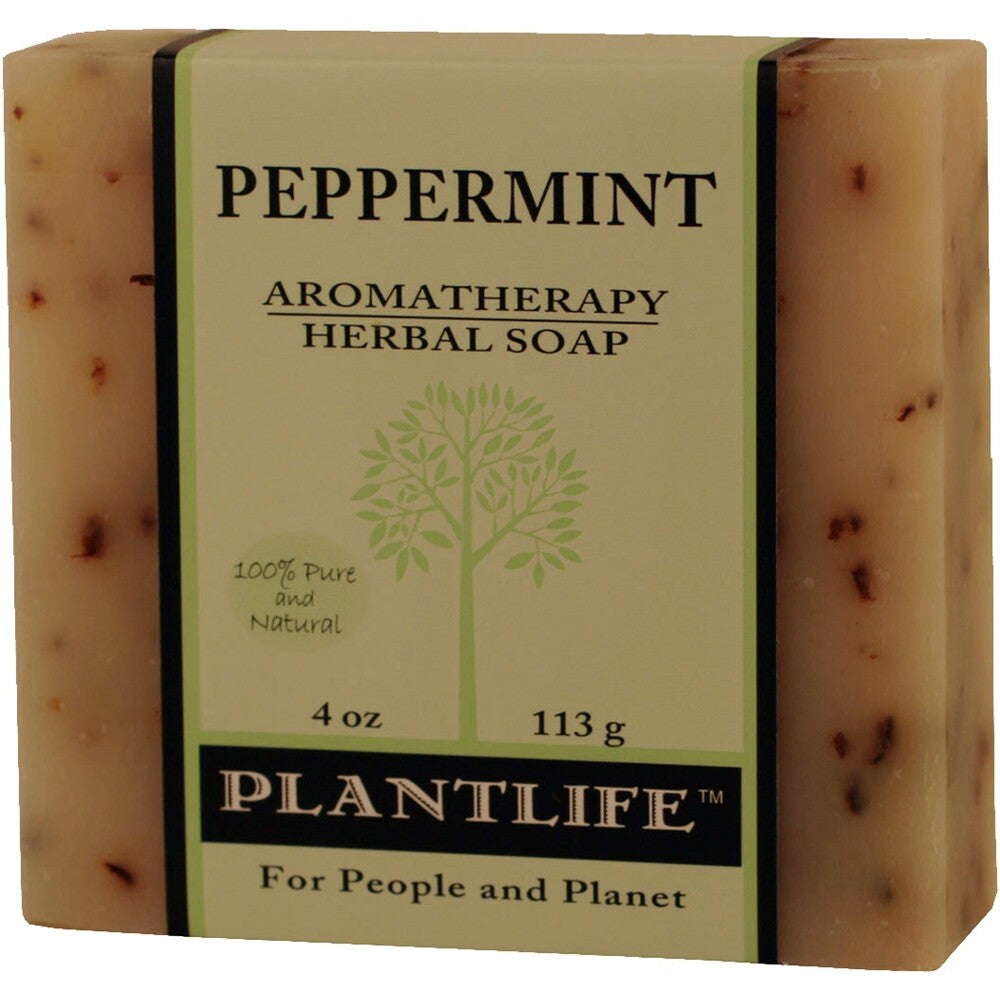 Plantlife Natural Body Care Aromatherapy Herbal Soap Peppermint, 4