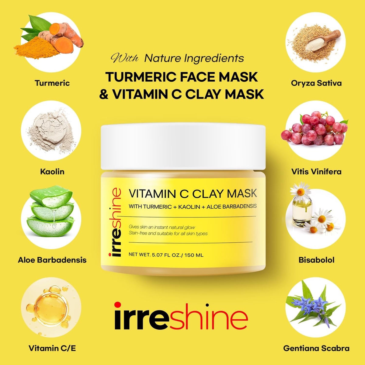 Vitamin C Clay Mask with Turmeric - 2 Pack, 5.07 fl oz