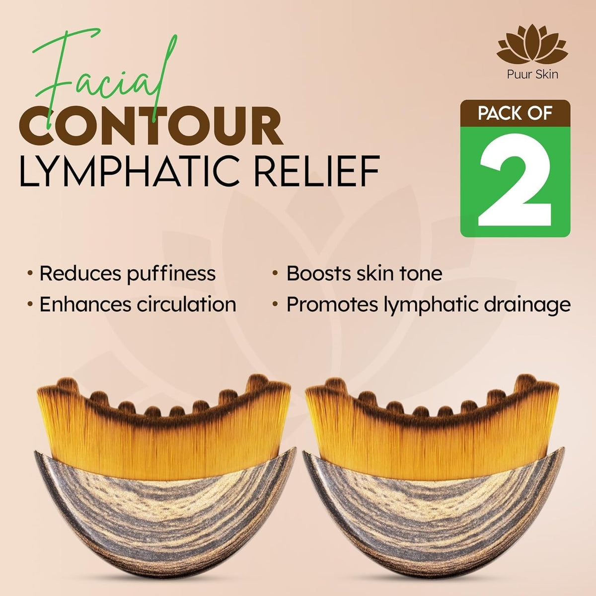 Manual Lymphatic Drainage Face Brush for Sculpting & Glowing Skin