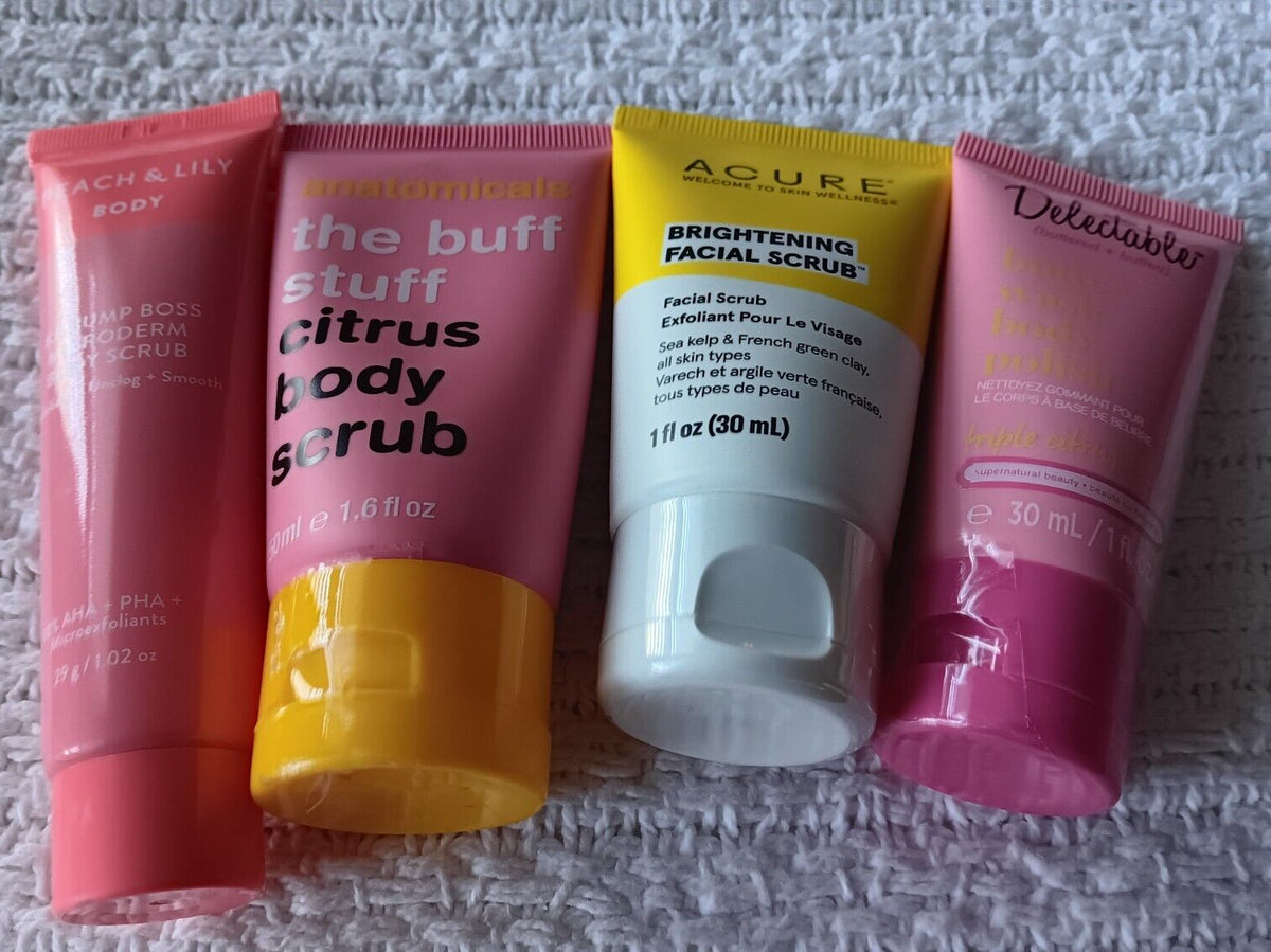 Acure Delectable Anatomicals Peach & Lily Face Body Scrub Travel Size