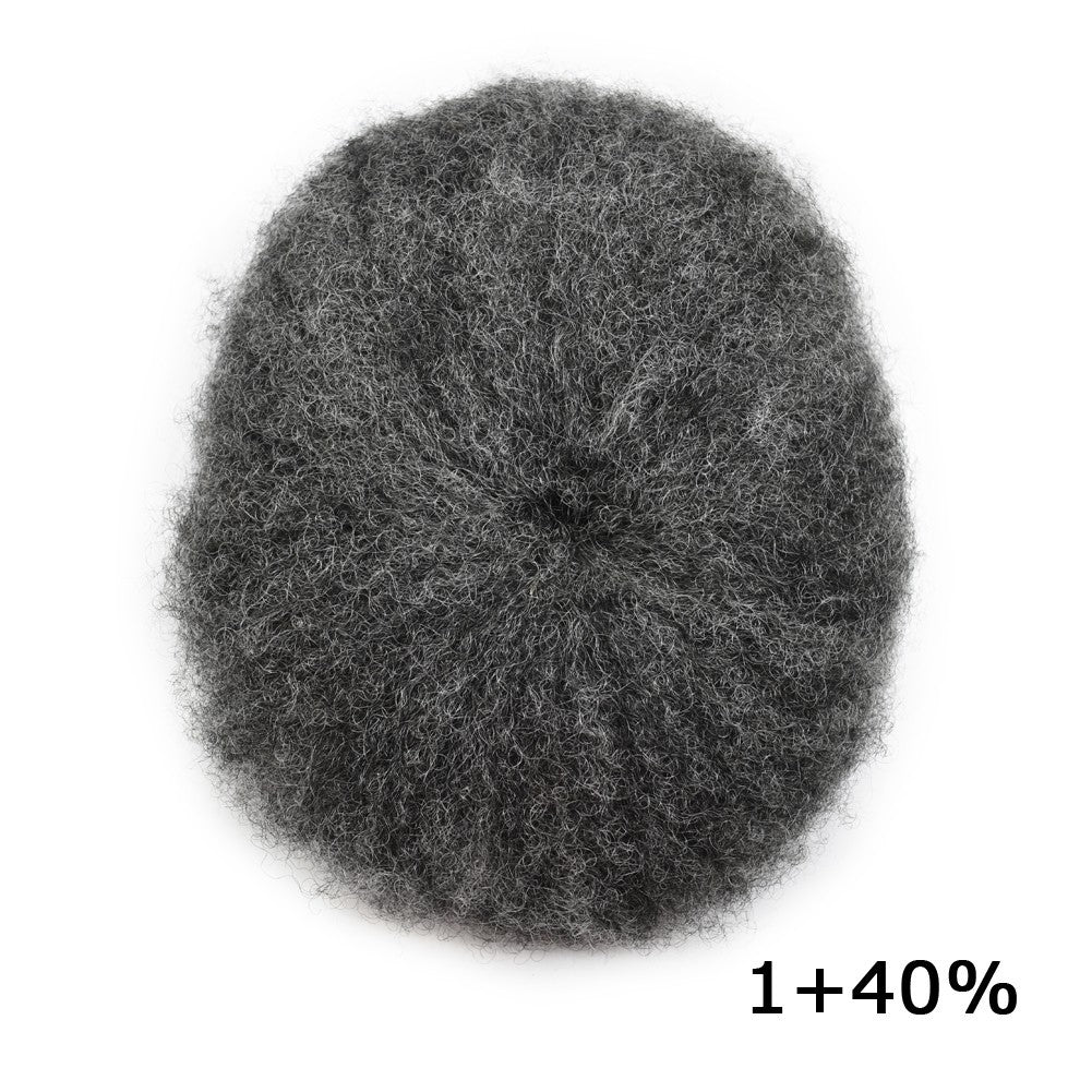 Men's Afro Curly Hair Units for Black Men - Thin Skin Toupee & Hairpieces
