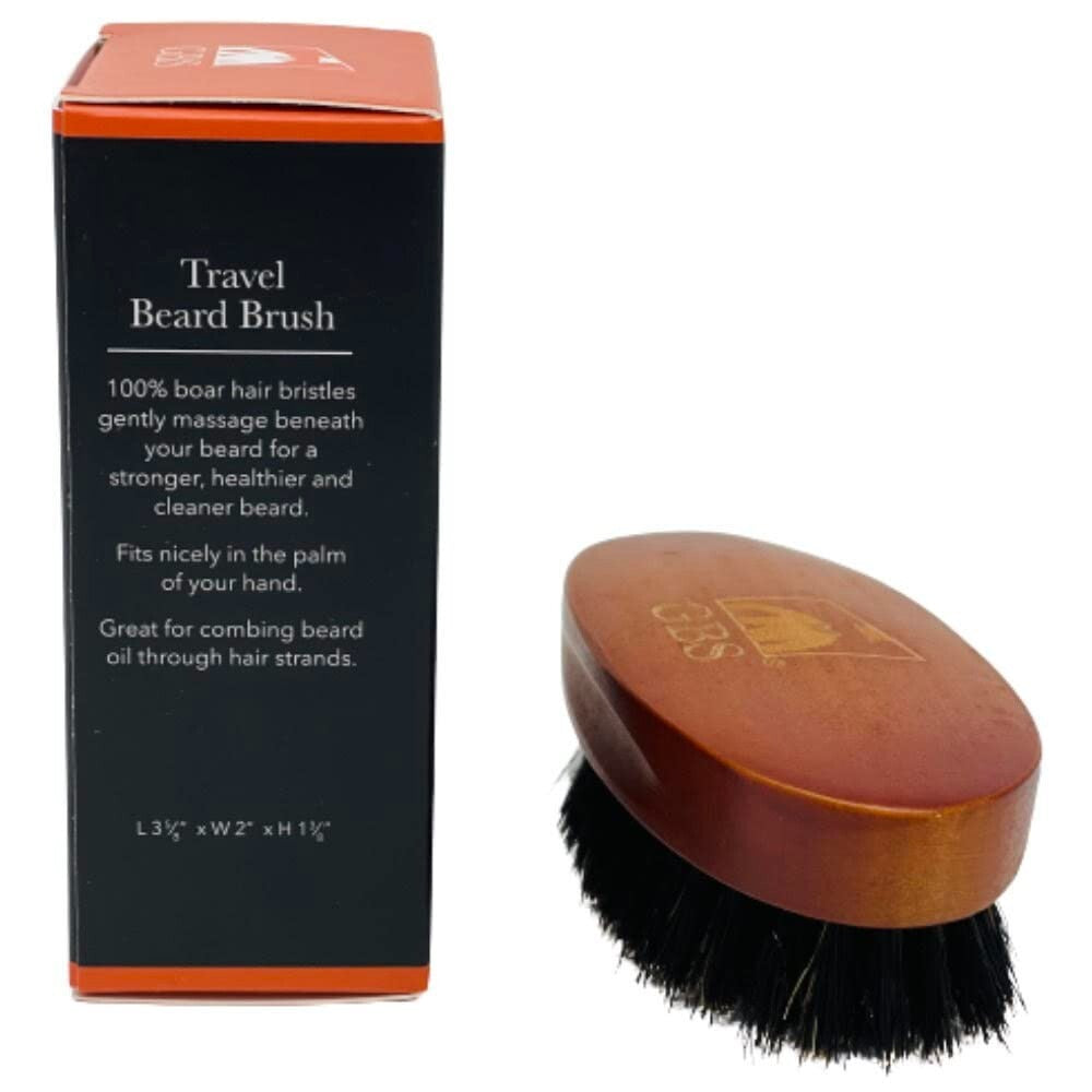 Men's Boar Bristle Beard Grooming Brush with Wooden Handle