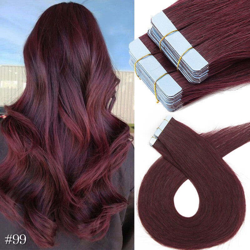 Double Sided Hair Extension Tape 40PCS Thick Remy Human Hair Skin Weft