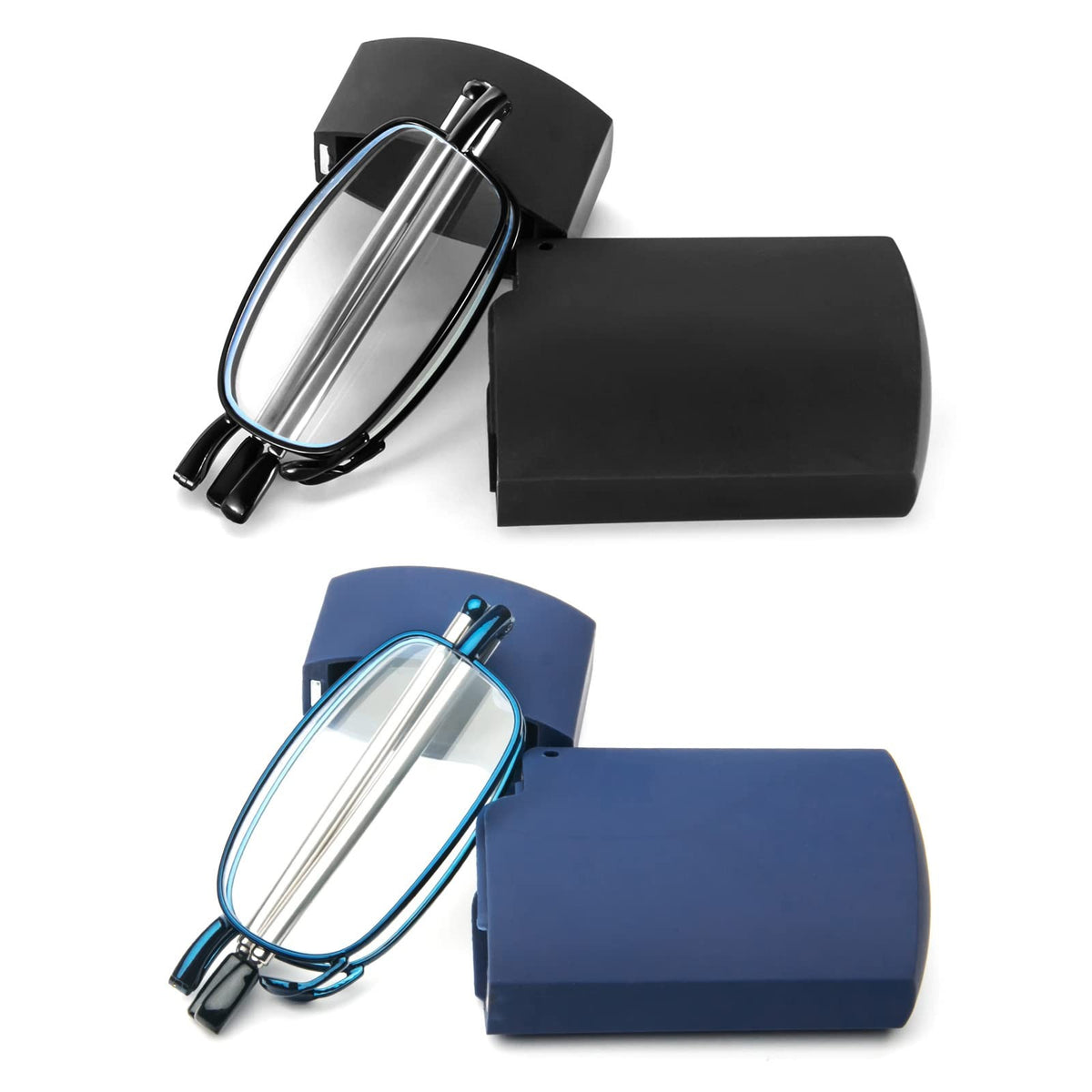 Anti-Blue Light Reading Glasses 2 Pack - Lightweight Unbreakable Folding Eyewear