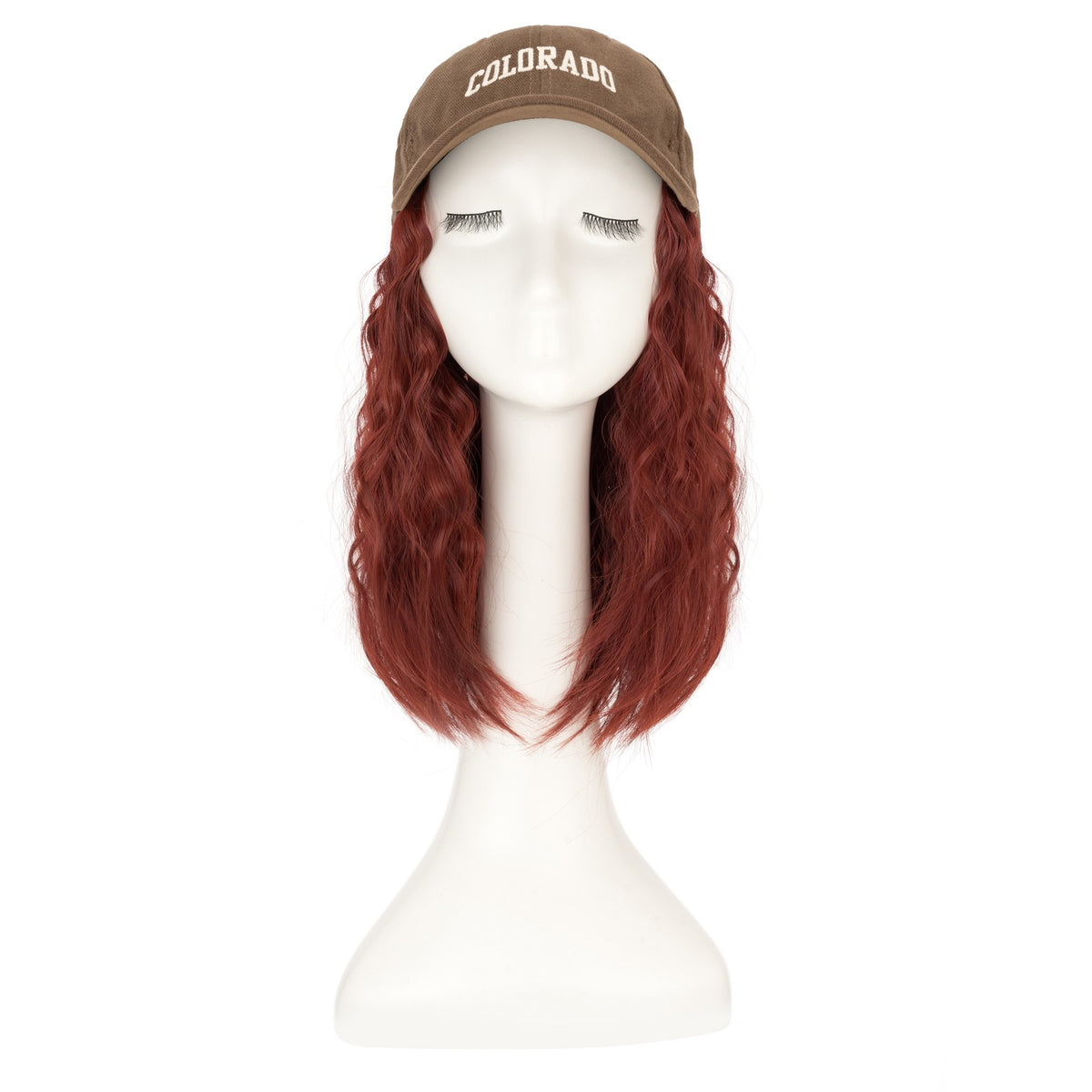 8-Inch Curly Baseball Cap with Synthetic Ponytail Hair Extensions - Natural Look