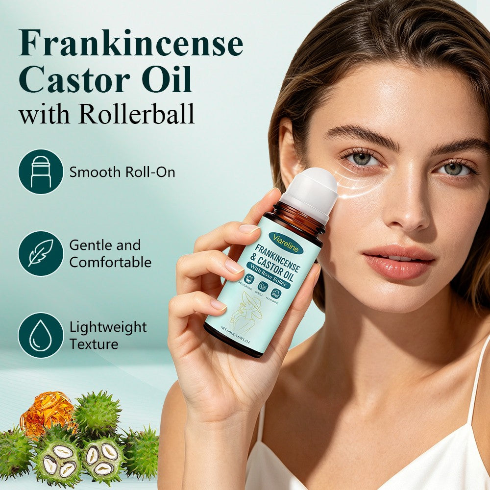 Frankincense Castor Oil Roll-On with Rose Quartz 50ml