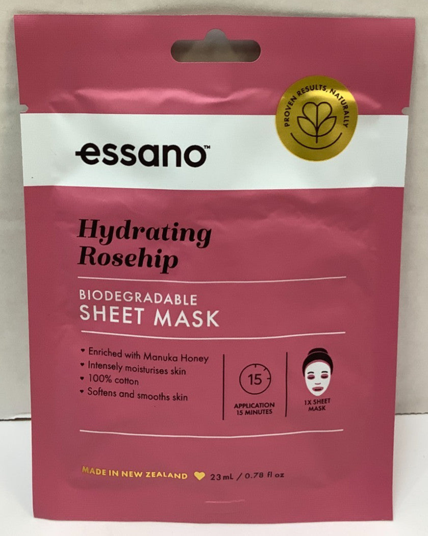 Hydrating Rosehip Sheet Mask w/Manuka Honey, 6 Pack