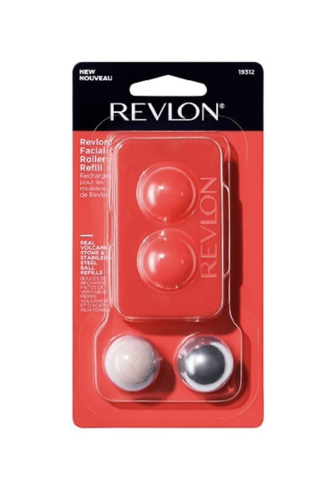 Revlon Facial Roller Refill Pack Volcanic Stone & Stainless Steel Ball