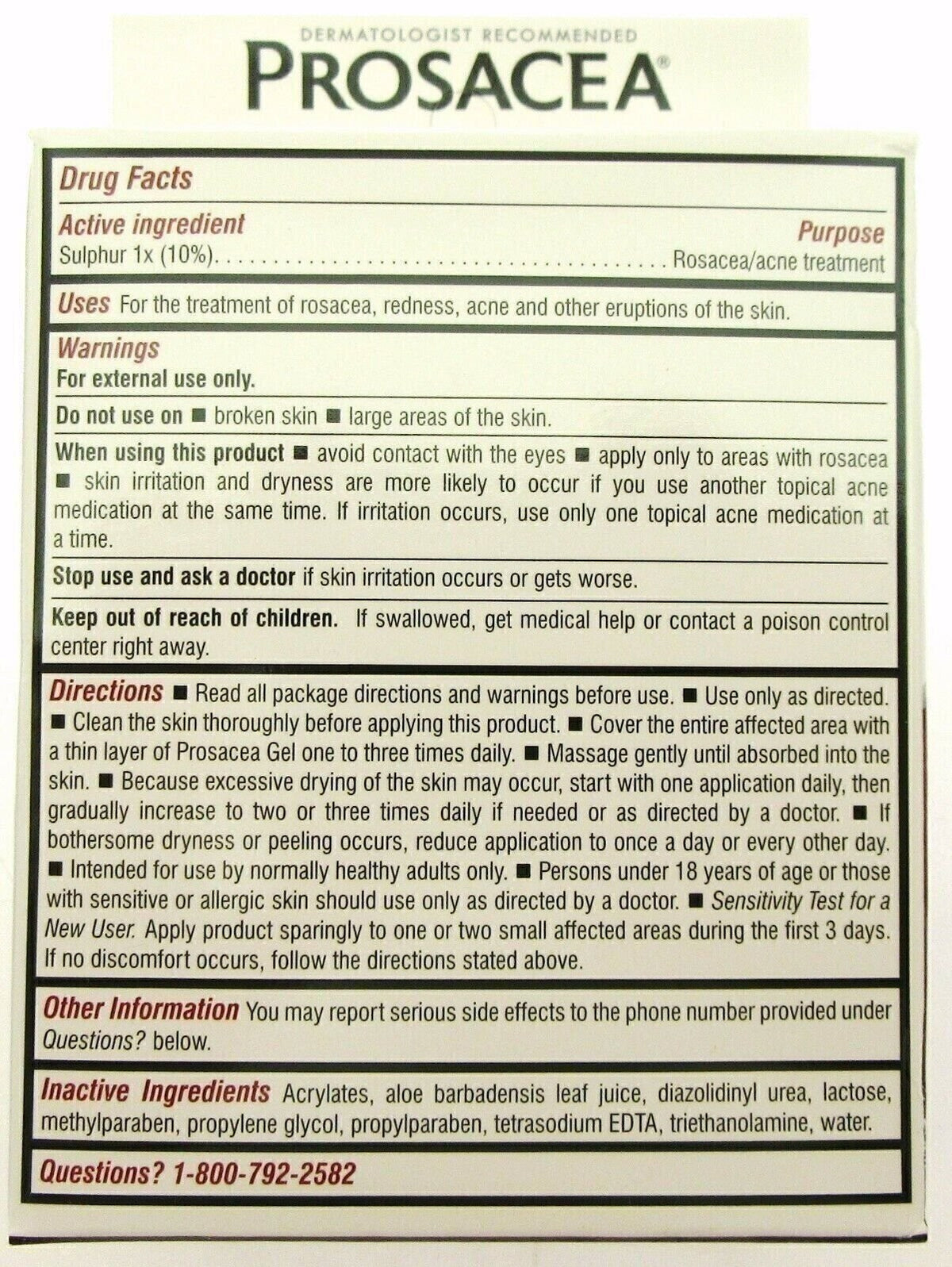Rosacea Gel - Calms Redness & Irritation - 0.75oz Facial Skin Care