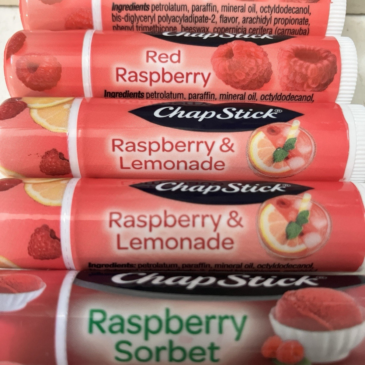 5-Pack Raspberry Lip Balm Set - Moisturizing ChapStick Flavors