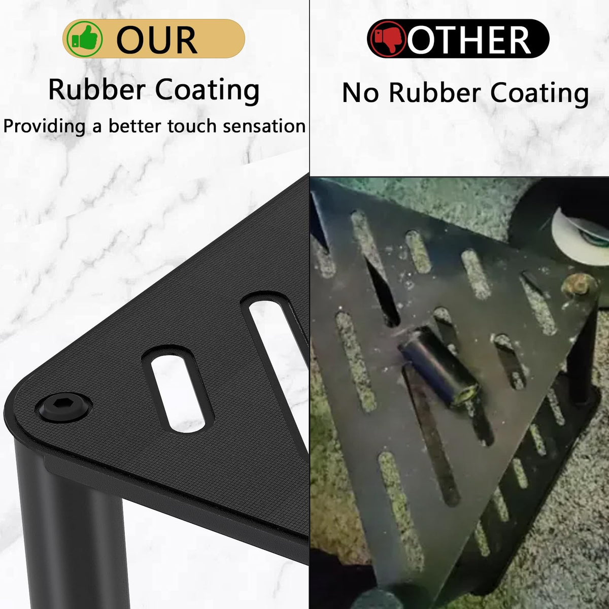 Corner Shower Foot Rest Stool with Storage, Anti-Slip, Black Triangle