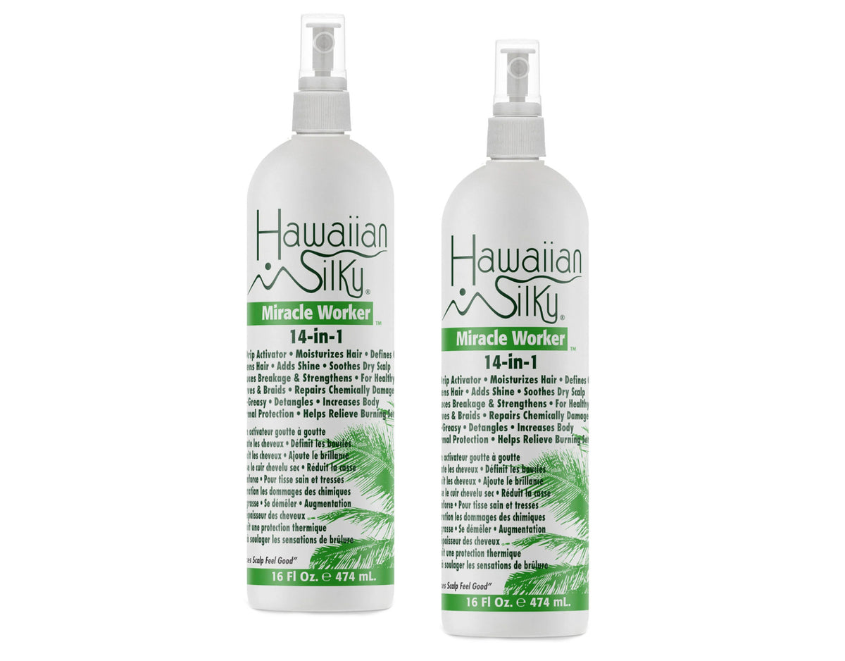 Hawaiian Silky 14-in-1 Miracle Worker Moisturizer Hair Spray - Pack of 2, 16 Fl Oz