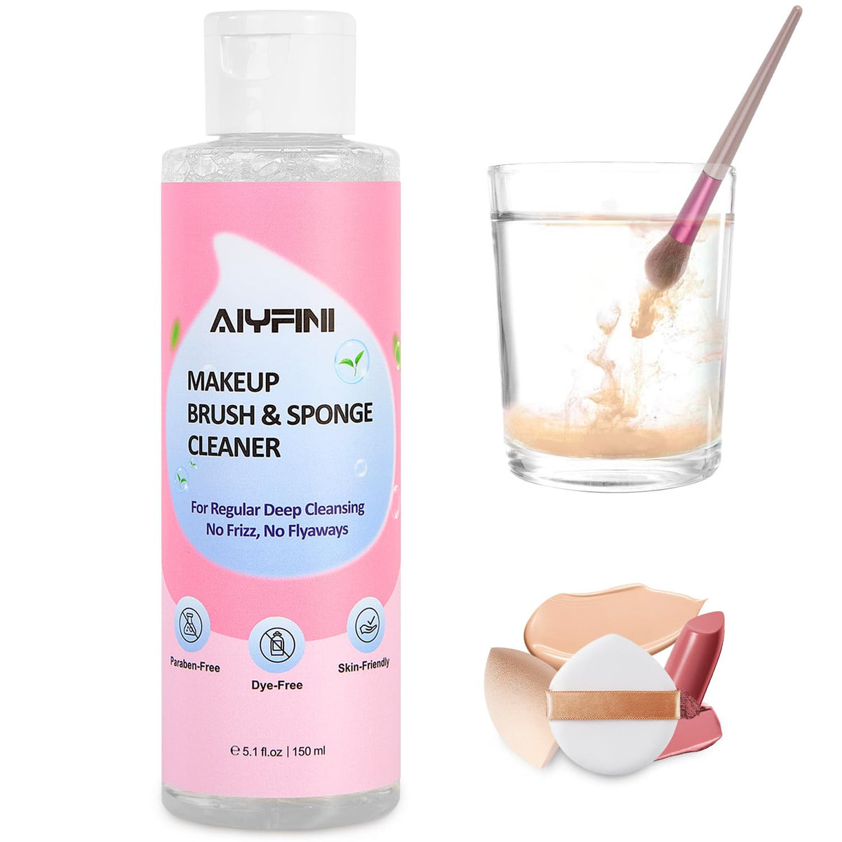 Makeup Brush and Sponge Cleaner Shampoo Deep Clean & Stain Removal