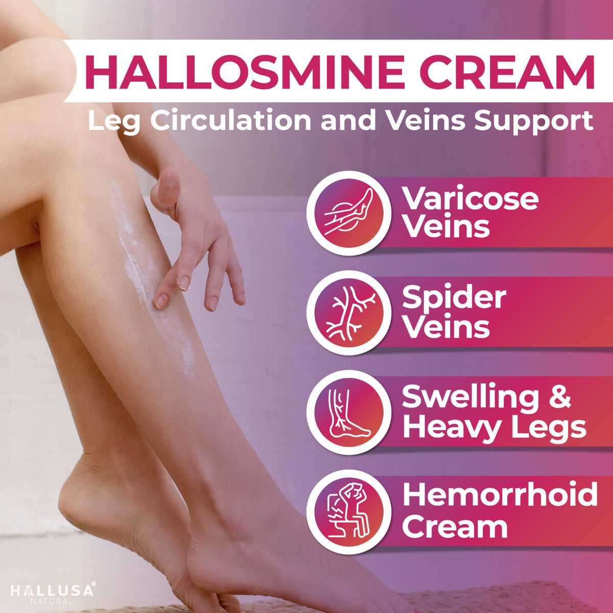 Varicose Veins Leg Cream for Pain Relief | Natural Vein Support 4oz