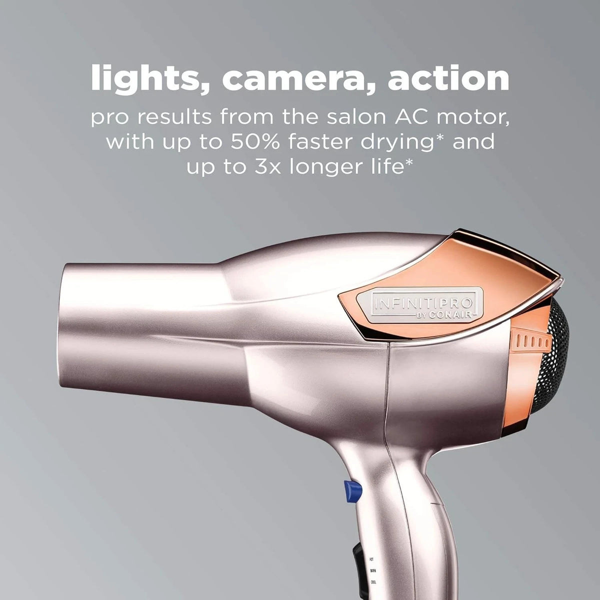 Conair InfinitiPro 1875W Ionic Hair Dryer - Rose Gold Professional Blow Dryer